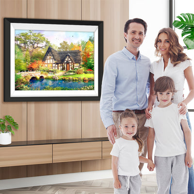 Sommerhäuschen im Wald Diamond Painting
