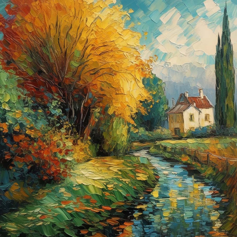 Sommerlandschaften auf dem Lande Diamond Painting