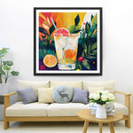 Sommerlicher Orangensaft-Cocktail Diamond Painting