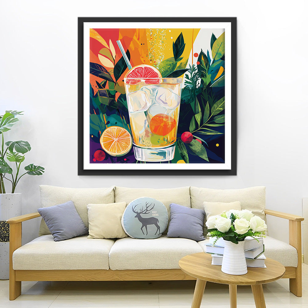 Sommerlicher Orangensaft-Cocktail Diamond Painting