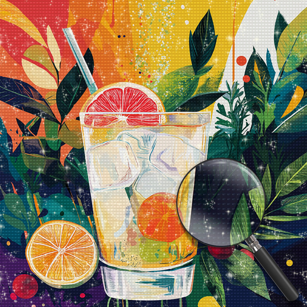 Sommerlicher Orangensaft-Cocktail Diamond Painting