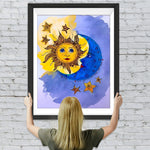 Sonne, Mond und Sterne Diamond Painting