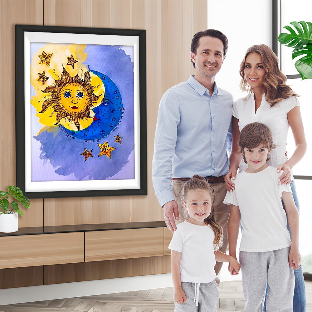 Sonne, Mond und Sterne Diamond Painting