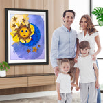 Sonne, Mond und Sterne Diamond Painting
