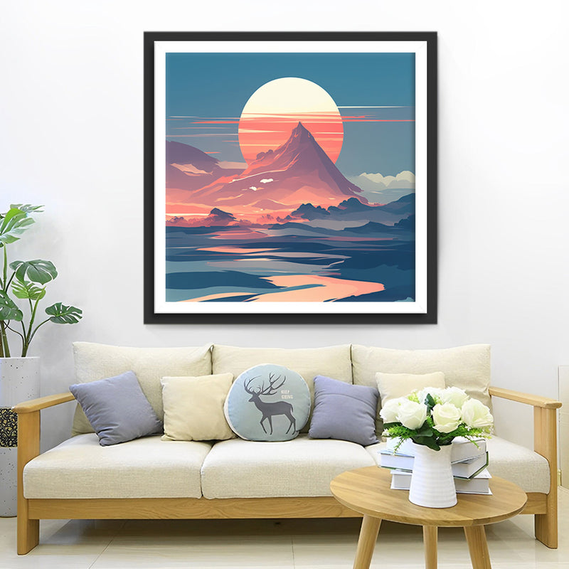 Sonnenaufgang auf dem Gipfel eines Berges Diamond Painting