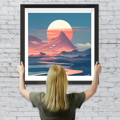 Sonnenaufgang auf dem Gipfel eines Berges Diamond Painting