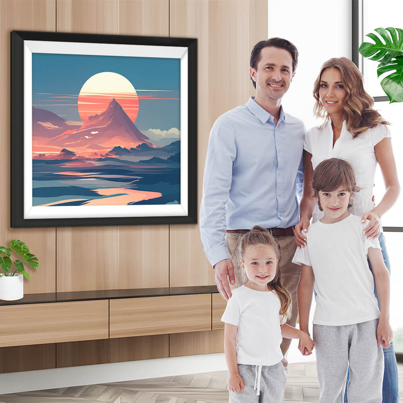 Sonnenaufgang auf dem Gipfel eines Berges Diamond Painting