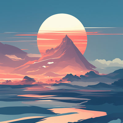 Sonnenaufgang auf dem Gipfel eines Berges Diamond Painting