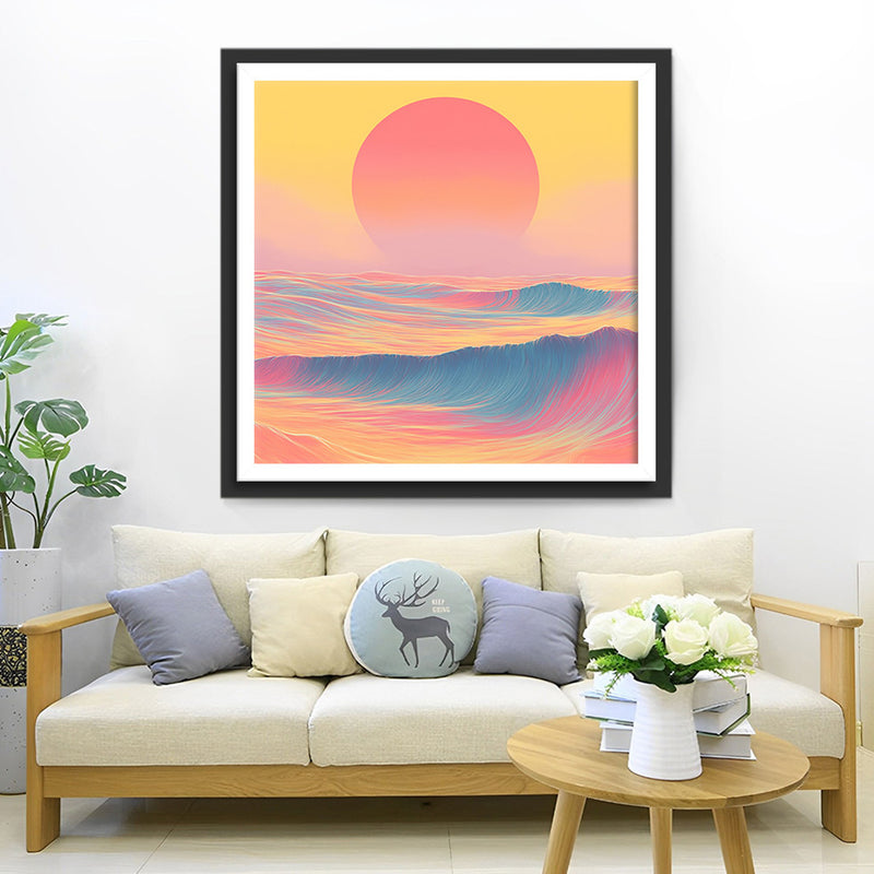 Sonnenaufgang über dem Wolkenmeer Diamond Painting