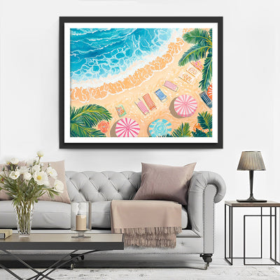 Sonnenbaden am Meer Diamond Painting