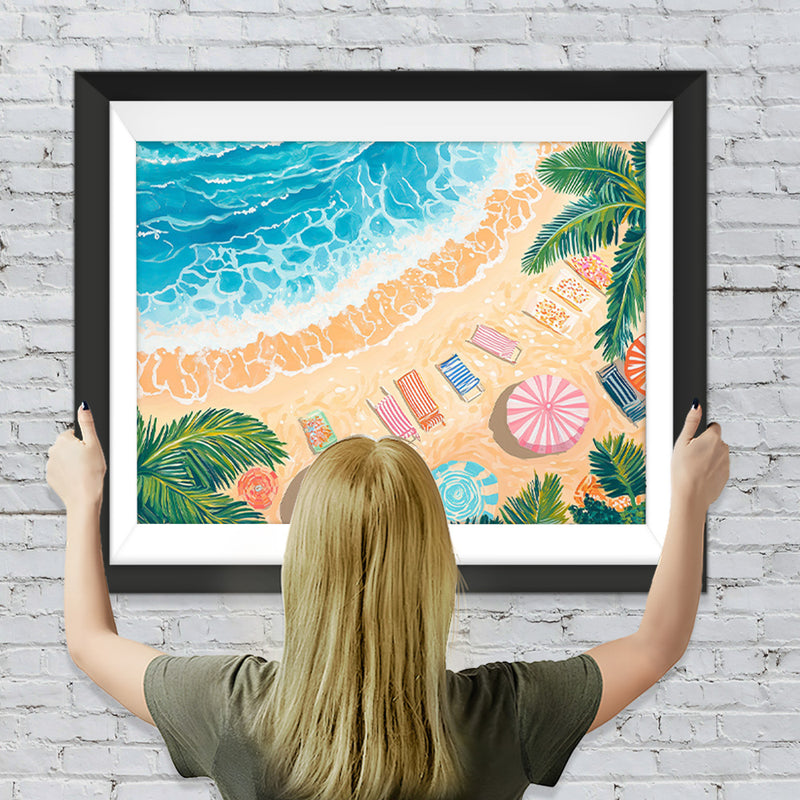 Sonnenbaden am Meer Diamond Painting