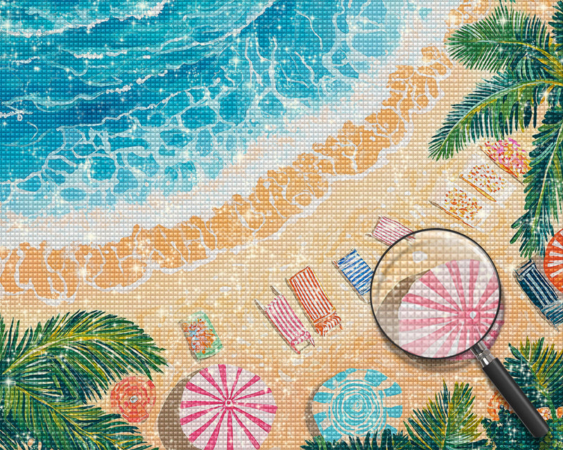 Sonnenbaden am Meer Diamond Painting