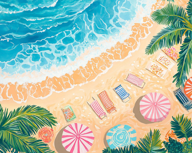 Sonnenbaden am Meer Diamond Painting