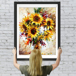 Sonnenblume in Ölmalerei Stil Diamond Painting