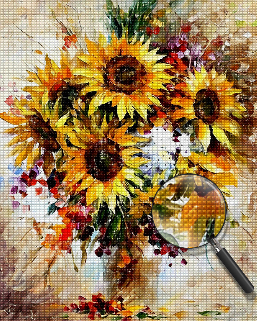 Sonnenblume in Ölmalerei Stil Diamond Painting