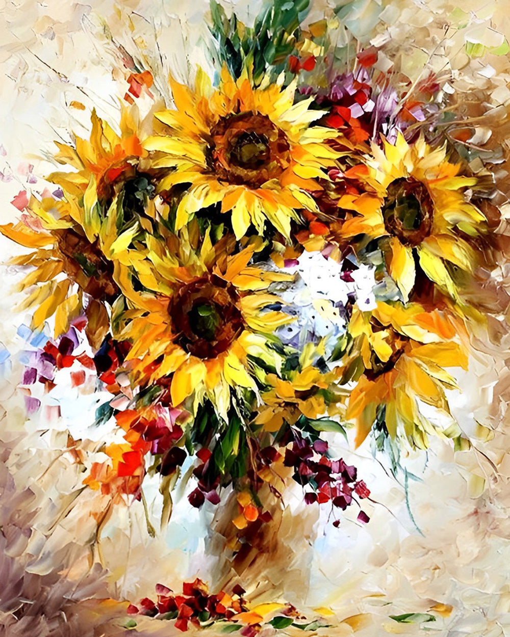 Sonnenblume in Ölmalerei Stil Diamond Painting