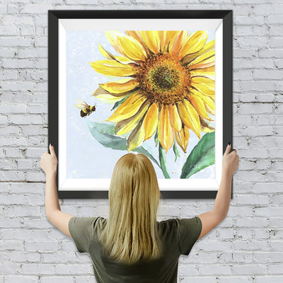 Sonnenblume und Biene Diamond Painting