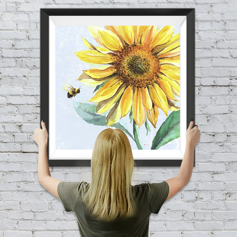 Sonnenblume und Biene Diamond Painting