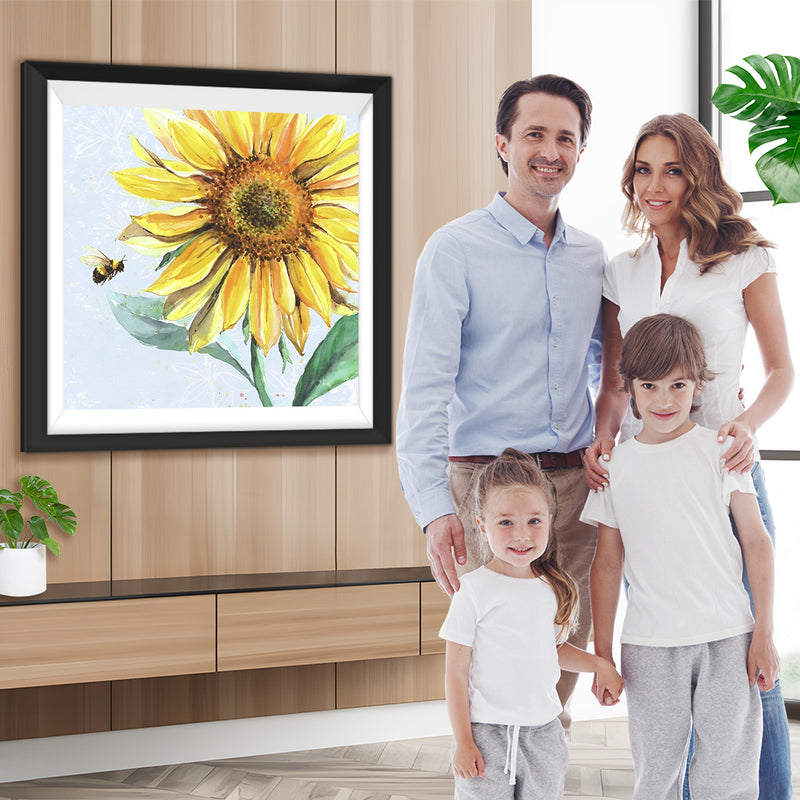 Sonnenblume und Biene Diamond Painting