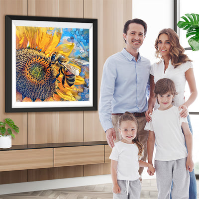 Sonnenblume und Biene Diamond Painting