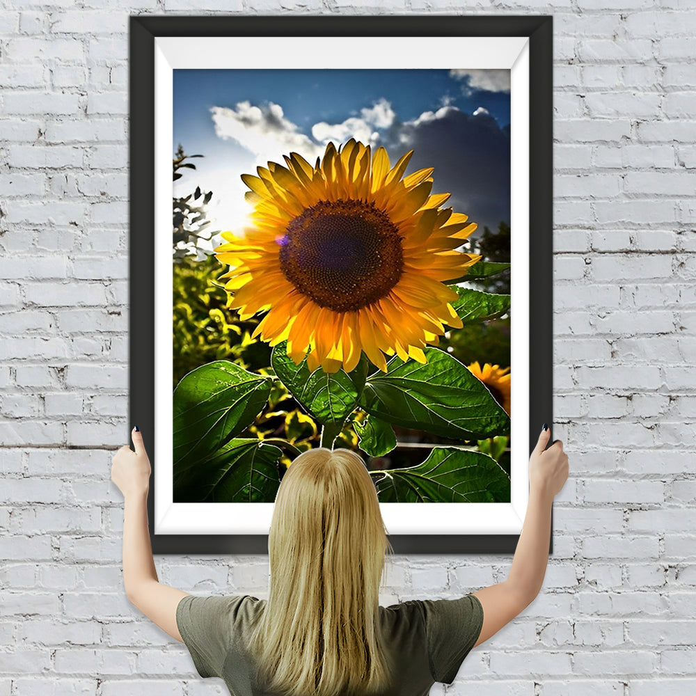 Sonnenblume unter blauem Himmel Diamond Painting