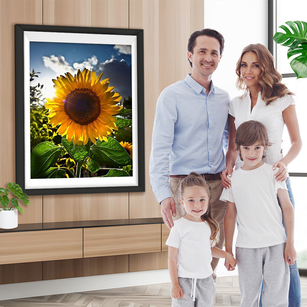 Sonnenblume unter blauem Himmel Diamond Painting