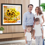 Sonnenblumen, Früchte und Tischtuch Diamond Painting