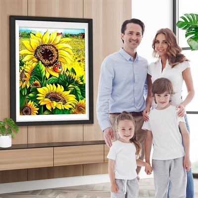 Sonnenblumen im Dorf Diamond Painting