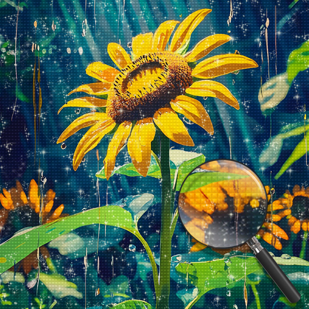 Sonnenblumen im Regen Diamond Painting
