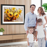 Sonnenblumen in brauner Vase Diamond Painting