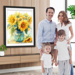 Sonnenblumen in der Glasflasche Diamond Painting