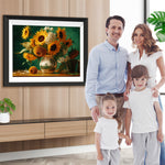 Sonnenblumen in Keramikvase Diamond Painting