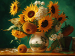 Sonnenblumen in Keramikvase Diamond Painting