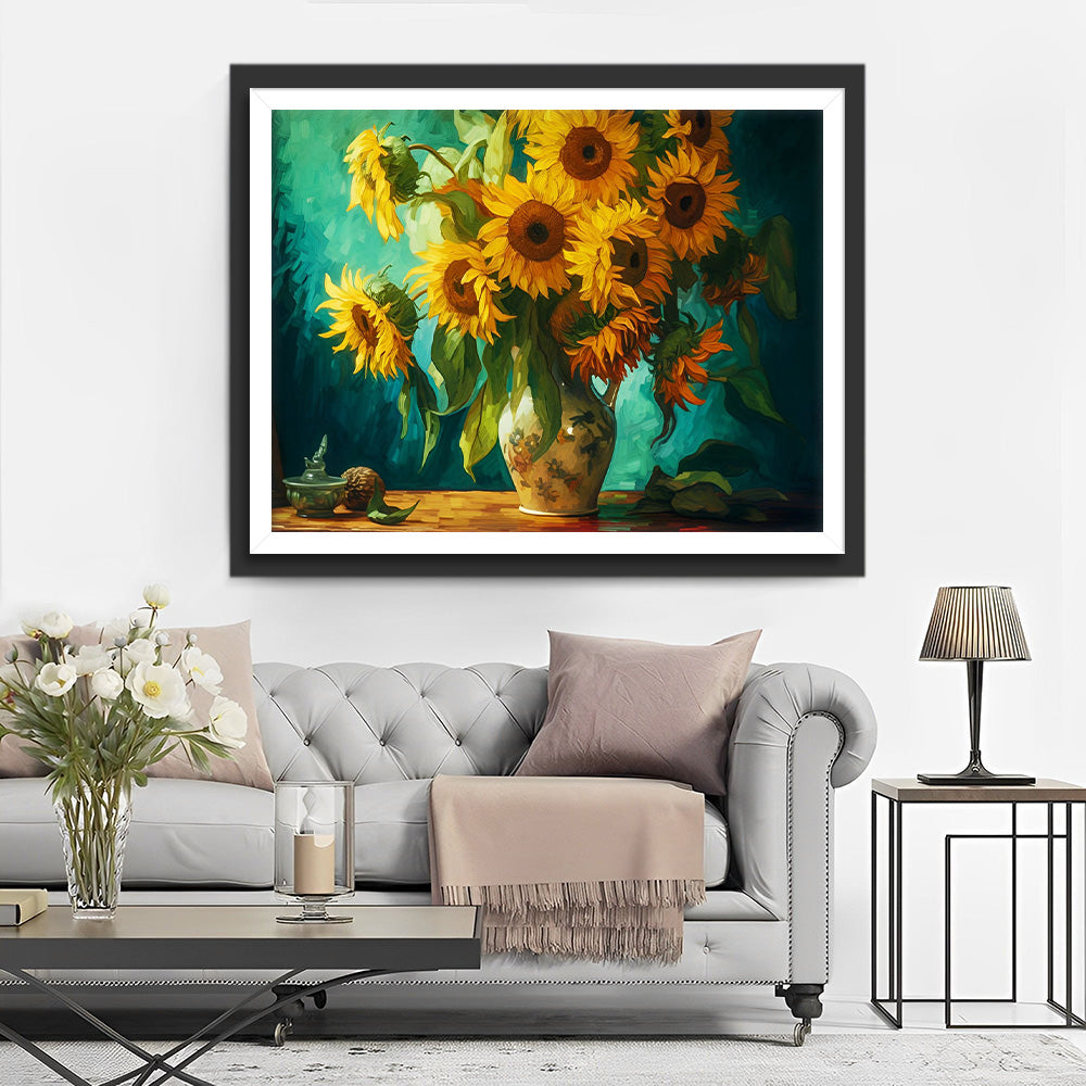 Sonnenblumen in Vase Diamond Painting