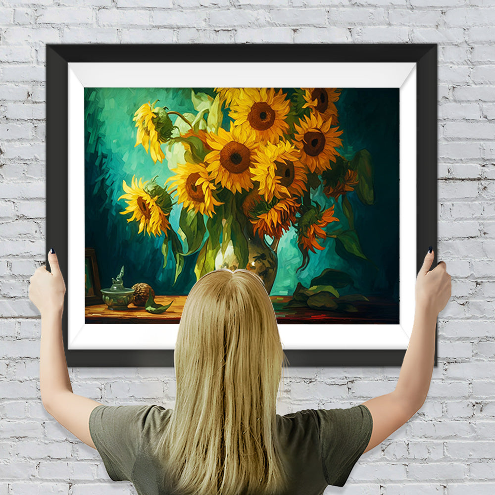 Sonnenblumen in Vase Diamond Painting