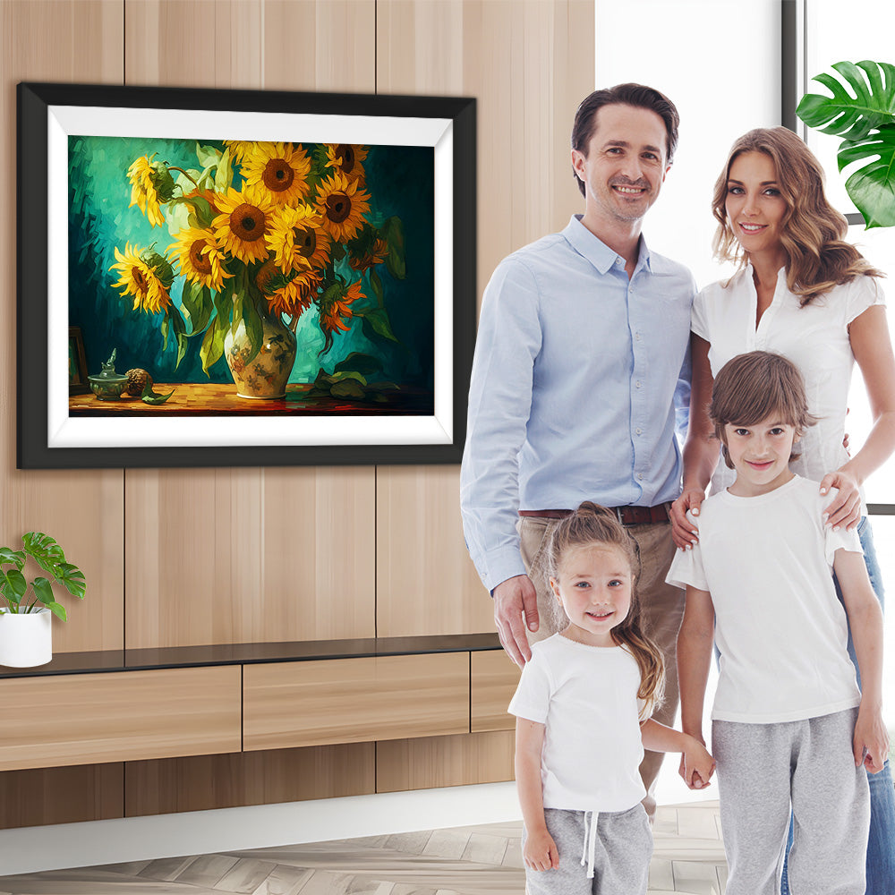 Sonnenblumen in Vase Diamond Painting