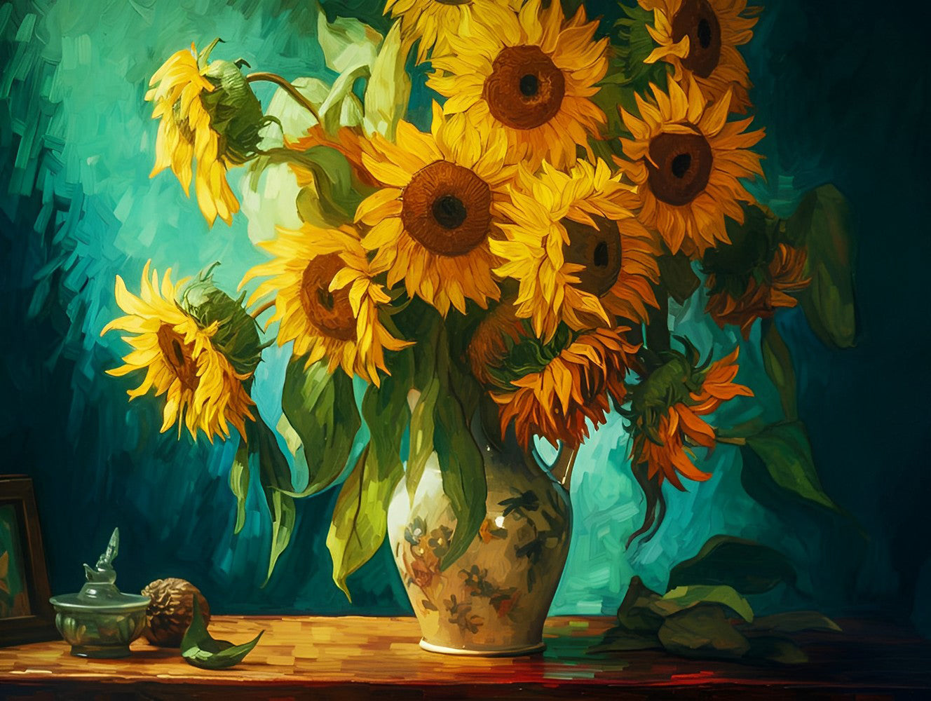 Sonnenblumen in Vase Diamond Painting