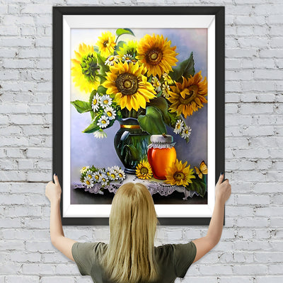 Sonnenblumen, Schmetterling und Honig Diamond Painting