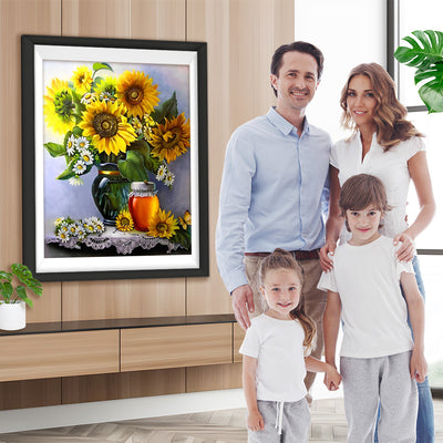 Sonnenblumen, Schmetterling und Honig Diamond Painting