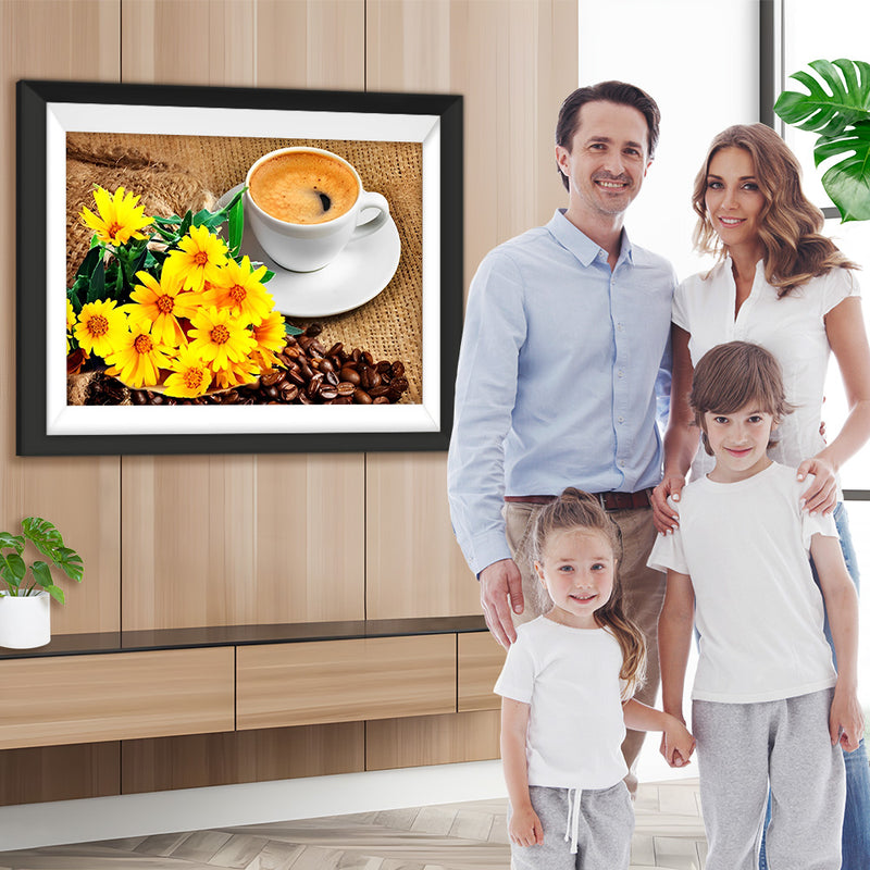 Sonnenblumen und Kaffee Diamond Painting