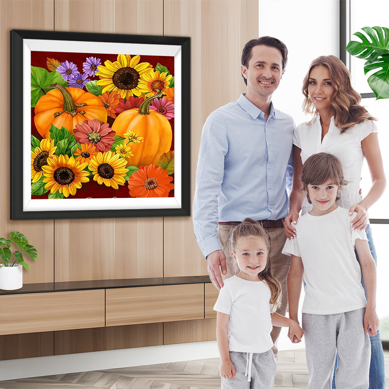 Sonnenblumen und Kürbisse Diamond Painting