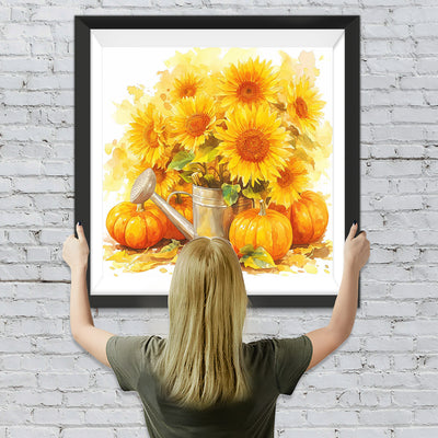 Sonnenblumen und Kürbisse Diamond Painting