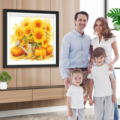 Sonnenblumen und Kürbisse Diamond Painting