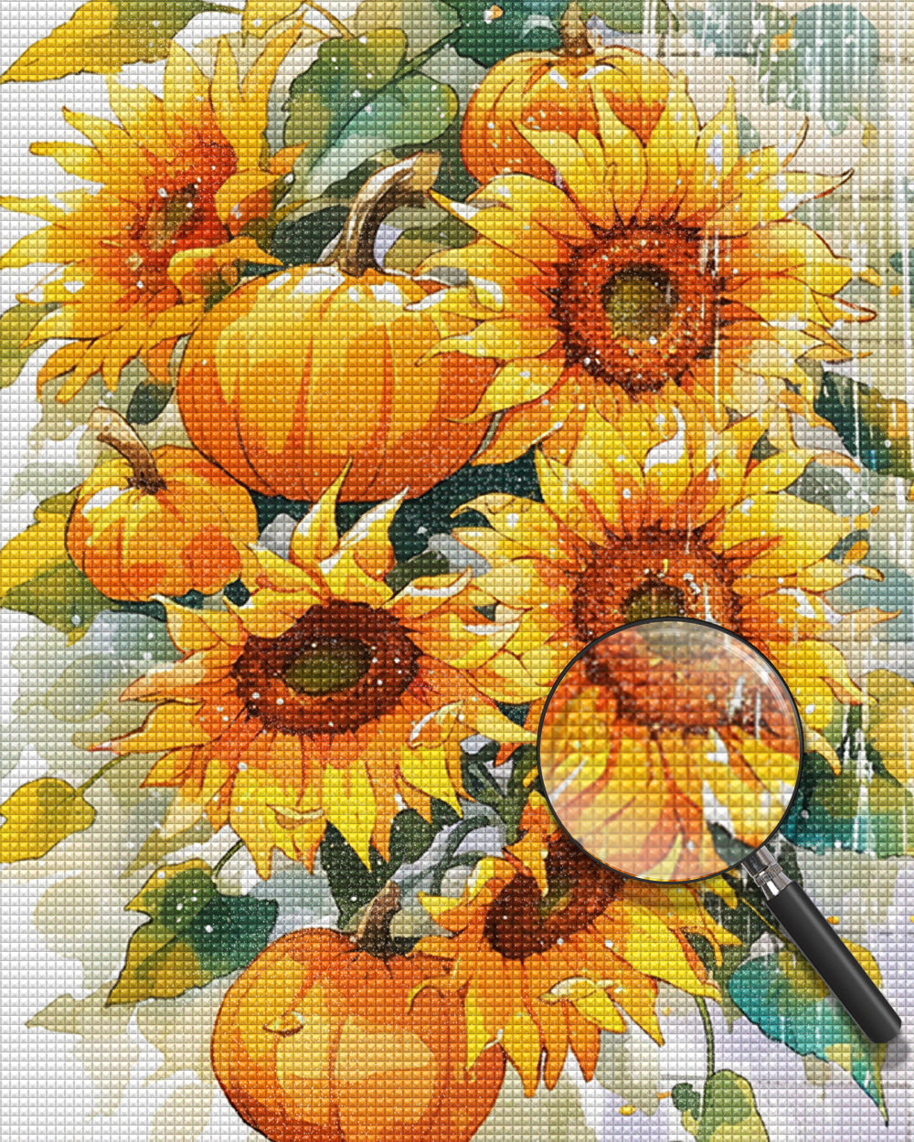 Sonnenblumen und Kürbisse Diamond Painting