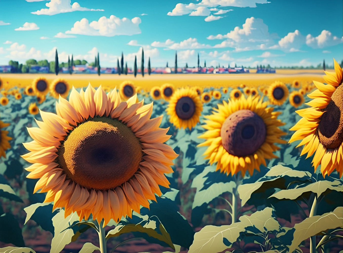 Sonnenblumenfeld Diamond Painting