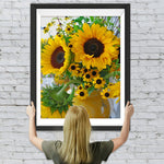 Sonnenblumensträuße in gelber Vase Diamond Painting