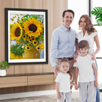 Sonnenblumensträuße in gelber Vase Diamond Painting