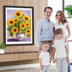 Sonnenblumensträuße in Porzellanvase Diamond Painting