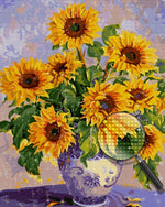 Sonnenblumensträuße in Porzellanvase Diamond Painting