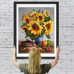 Sonnenblumensträuße und Früchte Diamond Painting
